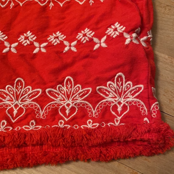 LOFT Linen Blend Embroidered Drawstring Waist Casual Shorts - Picture 7 of 11